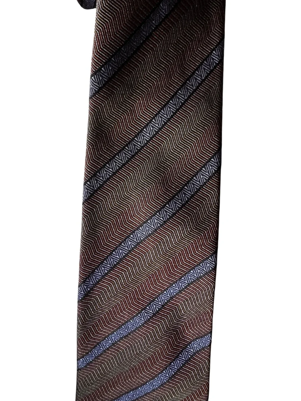 Vintage Salvatore Ferragamo Silk Tie | 1990s | Chevron Stripe | Made in Italy